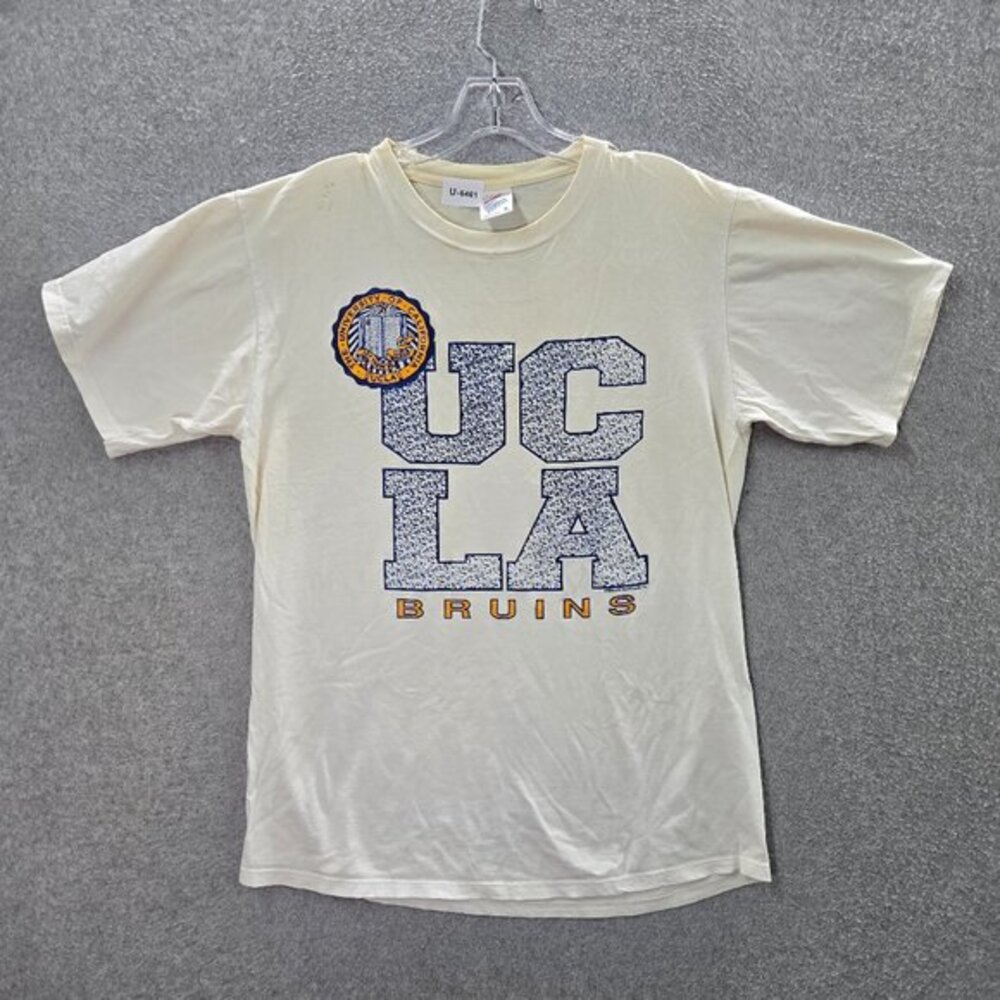 VINTAGE UCLA Bruins Men Shirt Large Logo Distressed 90s Tee READ